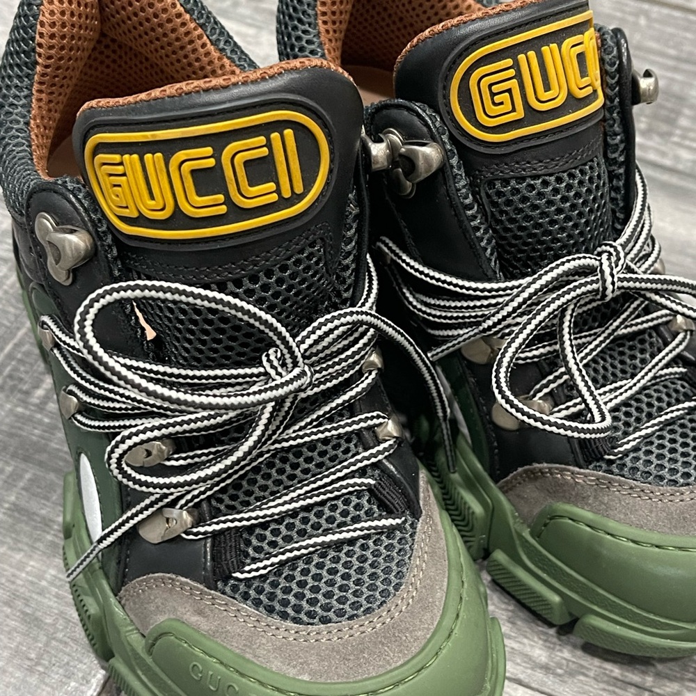 Gucci Flashtrek Green Low-Top Sneaker N3210 Men's Size 34.5 - Picture 12 of 15